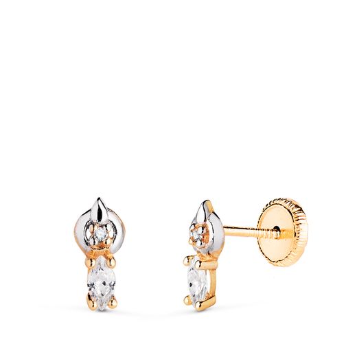 Pendientes Oro 18kts Bicolor