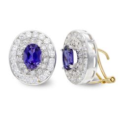 Pendientes Oro Bicolor 18kts Amatista Circonitas 7123-1AT
