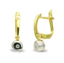 Pendientes Oro Bicolor 18kts Aro Circonitas 7381-1