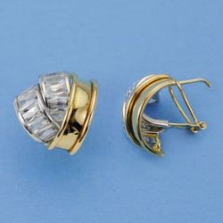 Pendientes Oro Bicolor 18kts Bandas 16X15mm 15572
