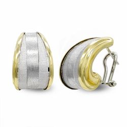 Pendientes Oro Bicolor 18kts Bandas Mate 20362-1