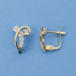 Pendientes Oro Bicolor 18kts Circonitas 11X7mm 15977