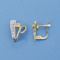 Pendientes Oro Bicolor 18kts Circonitas 11X8mm 15979