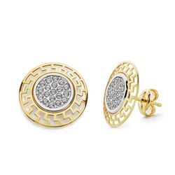 Pendientes Oro Bicolor 18kts Circonitas 12mm 18568