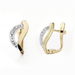 Pendientes Oro Bicolor 18kts Circonitas 13X10mm 18123