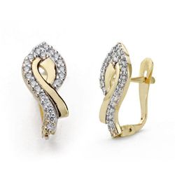 Pendientes Oro Bicolor 18kts Circonitas 17X8mm 18415
