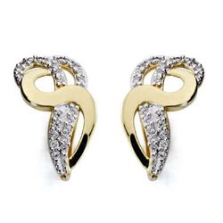 Pendientes Oro Bicolor 18kts Circonitas 19X12mm 18377