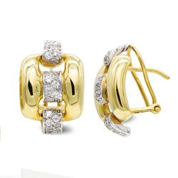 Pendientes Oro Bicolor 18kts Circonitas 20434-1