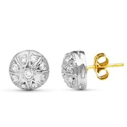 Pendientes Oro Bicolor 18kts Circonitas 3289-1