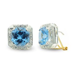 Pendientes Oro Bicolor 18kts Cuadrado Circonitas 7491-1