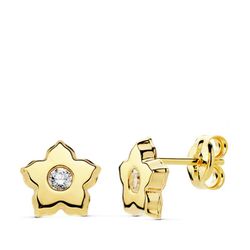 Pendientes Oro Bicolor 18kts Estrella 13X6mm 18449