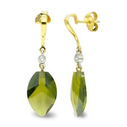 Pendientes Oro Bicolor 18kts Olivina Circonita 18mm 15372-OL