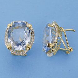 Pendientes Oro Bicolor 18kts Piedra 19X16mm 7455-1