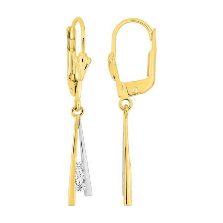 Pendientes Oro Bicolor Blanco 9kts Argyor MRM (9)297474.Z3 Colgante Circonitas