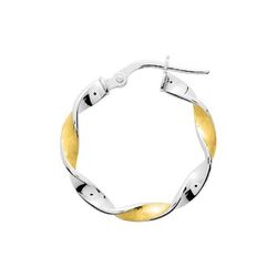 Pendientes Oro Bicolor Blanco 18Kts Argyor MRM Mujer (18)3558.1G Aro Entorchado En Brillo