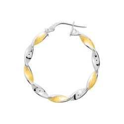 Pendientes Oro Bicolor Blanco 18Kts Argyor MRM Mujer (18)3558.2G Aro Entorchado En Brillo