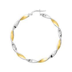 Pendientes Oro Bicolor Blanco 18Kts Argyor MRM Mujer (18)3558.3G Aro Entorchado En Brillo