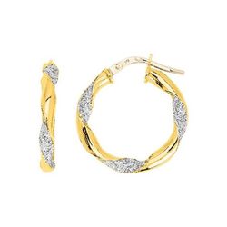 Pendientes Oro Bicolor Blanco 18Kts Argyor MRM Mujer (18)3641G Aro Entorchado En Brillo