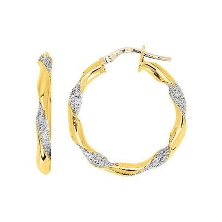 Pendientes Oro Bicolor Blanco 18Kts Argyor MRM Mujer (18)3642G Aro Entorchado En Brillo
