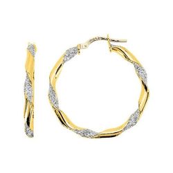 Pendientes Oro Bicolor Blanco 18Kts Argyor MRM Mujer (18)3643G Aro Entorchado En Brillo