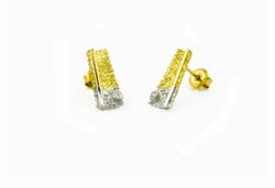 Pendientes Oro Bicolor Blanco 18kts Arior Osha Con Diamantes 2641034BP