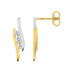 Pendientes Oro Bicolor Blanco 9kts Argyor-MRM (9)29028.Z3 Circonitas