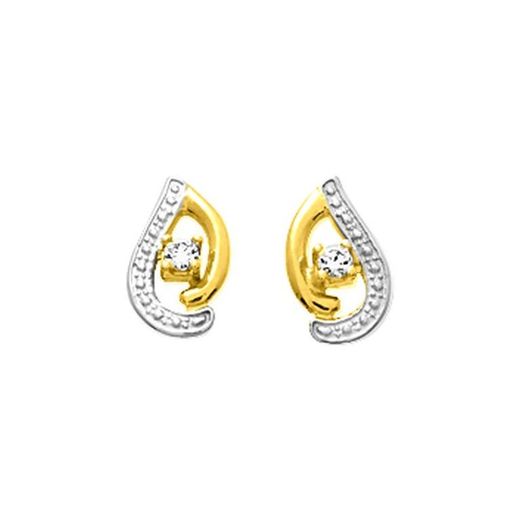 Pendientes Oro Bicolor Blanco 9kts Argyor-MRM (9)29078.Z3 Circonitas