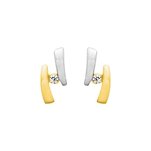 Boucles d'oreilles en or blanc bicolore 9 carats Argyor-MRM (9)29152.Z3 Zircones
