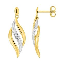 Pendientes Oro Bicolor Blanco 9kts Argyor MRM (9)297511.Z3 Colgante Entorchado Circonitas