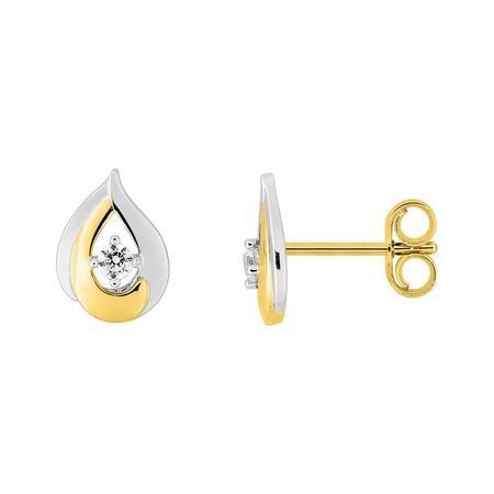 Pendientes Oro Bicolor Blanco 9kts Argyor MRM (9)297514.Z3 Gota Circonitas