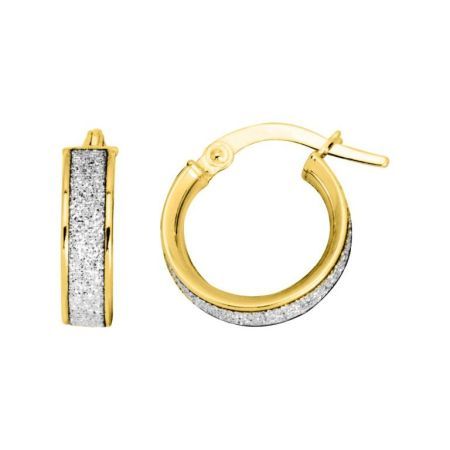 Pendientes Oro Bicolor Blanco 9Kts Argyor MRM Mujer (9)9K3415G Aro Liso En Brillo
