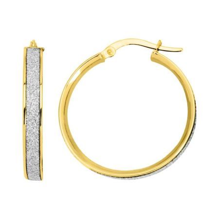 Pendientes Oro Bicolor Blanco 9Kts Argyor MRM Mujer (9)9K3417G Aro Liso En Brillo