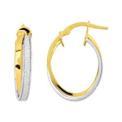 Pendientes Oro Bicolor Blanco 9Kts Argyor MRM Mujer (9)9K3452G Aro Liso En Brillo