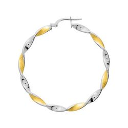 Pendientes Oro Bicolor Blanco 9Kts Argyor MRM Mujer (9)9K3558.3G Aro Entorchado En Brillo