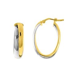 Pendientes Oro Bicolor Blanco 9Kts Argyor MRM Mujer (9)9K3595G Aro Liso En Brillo