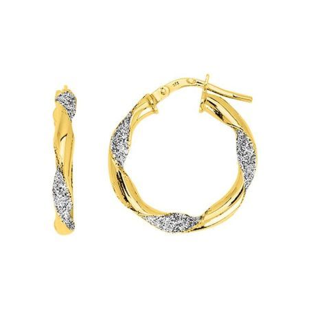 Pendientes Oro Bicolor Blanco 9Kts Argyor MRM Mujer (9)9K3641G Aro Entorchado En Brillo