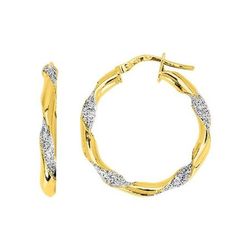 Pendientes Oro Bicolor Blanco 9Kts Argyor MRM Mujer (9)9K3642G Aro Entorchado En Brillo