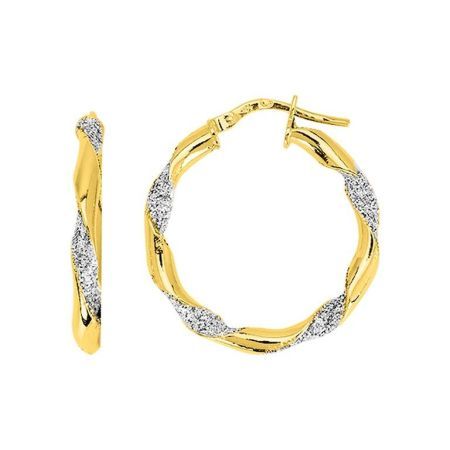 Pendientes Oro Bicolor Blanco 9Kts Argyor MRM Mujer (9)9K3642G Aro Entorchado En Brillo
