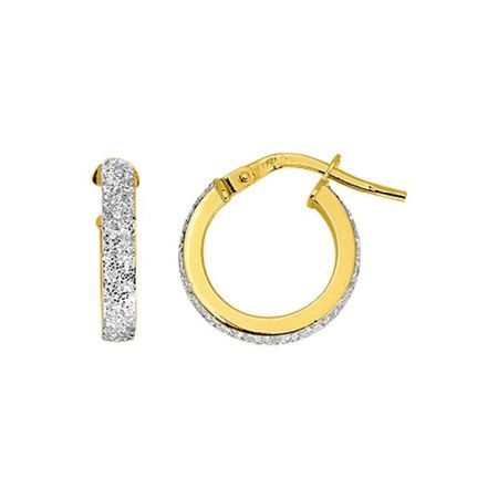 Pendientes Oro Bicolor Blanco 9Kts Argyor MRM Mujer (9)9K3686G Aro Liso En Brillo