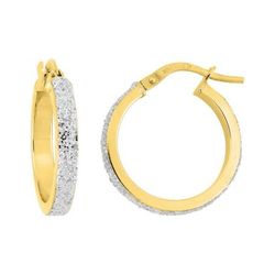 Pendientes Oro Bicolor Blanco 9Kts Argyor MRM Mujer (9)9K3687G Aro Liso En Brillo