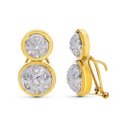 Pendientes Oro Bicolor Platino 18kts Tu Yo Circonitas 8773