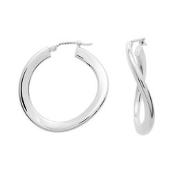 Pendientes Oro Blanco 18krs Argyor MRM Mujer (18)9029.25G Aro Ondulado Liso En Brillo