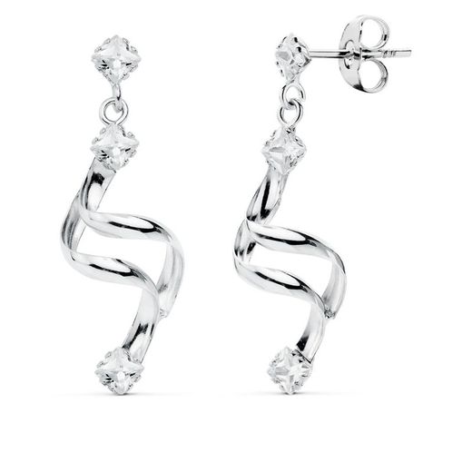 Pendientes Oro Blanco 18kts 18812 Circonitas