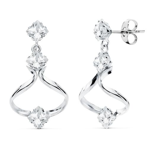 18kt White Gold Earrings 18813 Zirconias