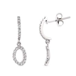 Pendientes Oro Blanco 18kts 19x5mm 18233 Circonitas