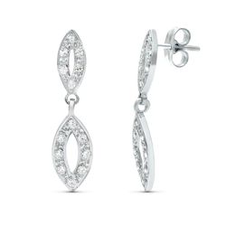 Pendientes Oro Blanco 18kts 25x6mm 20471-1 Circonitas
