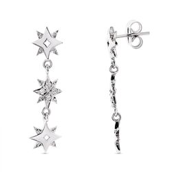 Pendientes Oro Blanco 18kts 28x6mm 15783 Circonitas