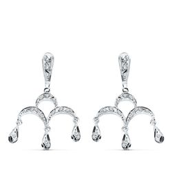Pendientes Oro Blanco 18kts 33x21mm 15330 Circonitas