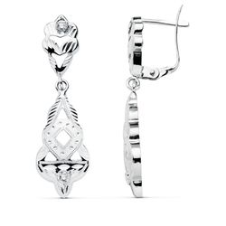 Pendientes Oro Blanco 18kts 34x9mm 15458