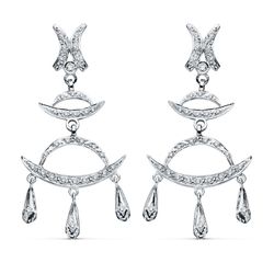 Pendientes Oro Blanco 18kts 48x23mm 15384 Circonitas